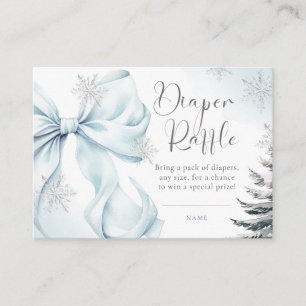 Bow It's Cold Outside Baby Shower Diaper Raffle Enclosure Card