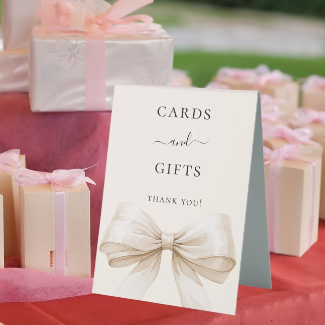 Bow ivory cream cards gifts sign (Creator Uploaded)