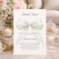 Bow ivory pearls elegant Bridal Shower