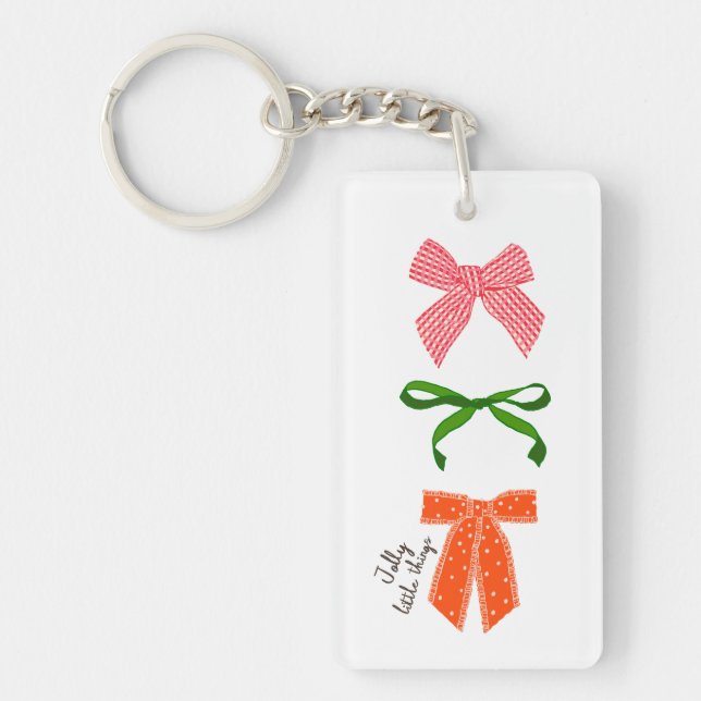 Bow Jolly Little Things Christmas  Key Ring (Front)