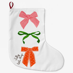 Bow Jolly Little Things Christmas  Large Christmas Stocking