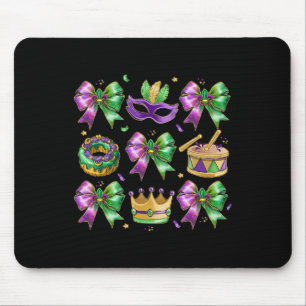 Bow King Cake Crown Mask Drum Mardi Gras Costume Mouse Mat