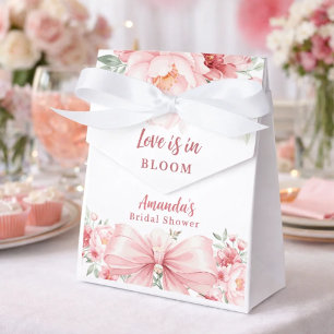Bow love in Bloom pink flowers Bridal Shower Favour Box