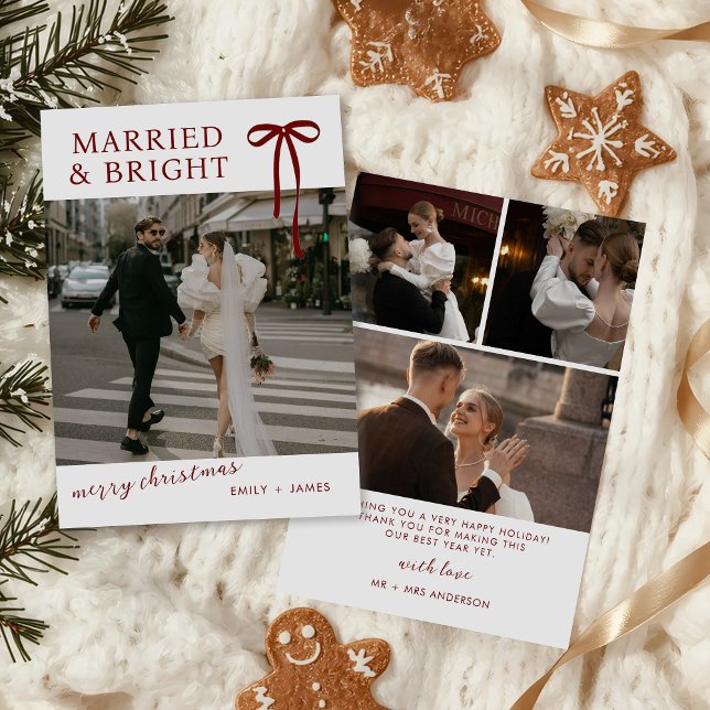 Bow Married and Bright Christmas Holiday Card (Creator Uploaded)