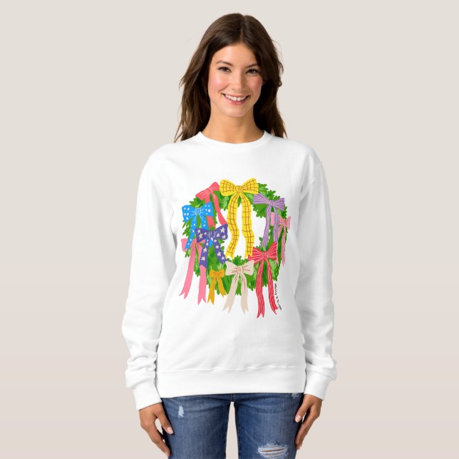 Bow Merry And Bright Christmas  Sweatshirt (Front Full)