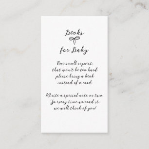 Bow Modern Minimalist Neutral Baby Shower Enclosure Card