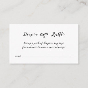 Bow Modern Minimalist Neutral Baby Shower Enclosure Card