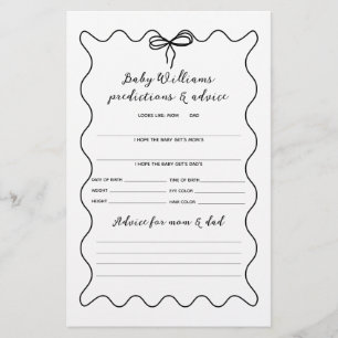 Bow Modern Minimalist Neutral Baby Shower Game