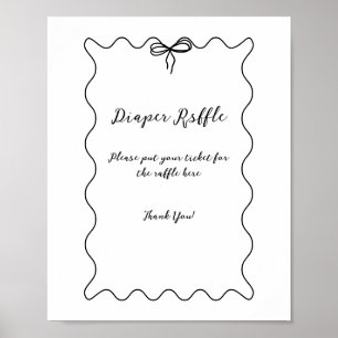 Bow Modern Minimalist Neutral Baby Shower Poster