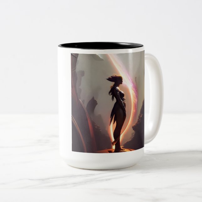 Bow of Fire Two-Tone Coffee Mug (Front Right)