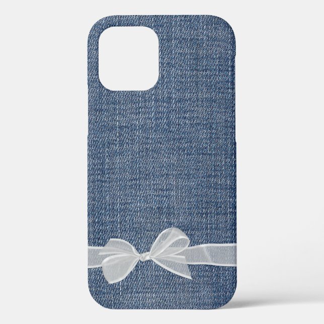 bow on blue denim Case-Mate iPhone case (Back)