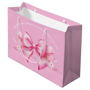 Bow on Trendy Barbiedoll Medium Light Pink Large Gift Bag