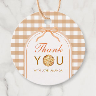 Bow Our Little Cutie Pie Thank You Gingham Fall Favour Tags
