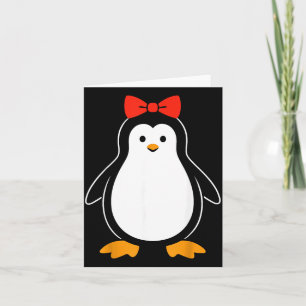 Bow Penguin Costume Girls Shirt Funny Kids Card