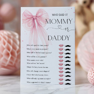 Bow Pink  Baby Shower Games personalize 