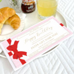 Bow Pink Stripe Happy Birthday Gift Voucher Card<br><div class="desc">This birthday gift voucher design features a bow gift tag design. All of the text is fully editable. For more advanced customisation of this design,  simply select the "Customise It" button above.</div>