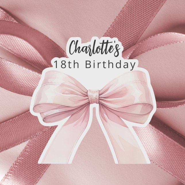 Bow pink white elegant Birthday (Creator Uploaded)