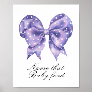 bow polka dot baby shower - baby food poster