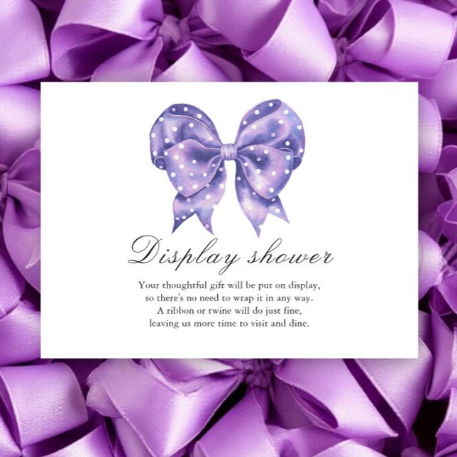 Bow polka dot Baby shower Display shower Enclosure Card (Creator Uploaded)