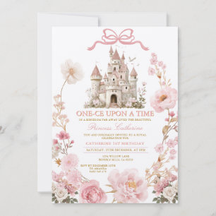 Bow Princess ONE-CE Upon a time birthday Castle Invitation