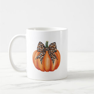 bow pumpkin fall coffee mug
