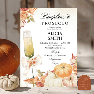 Bow Pumpkins & Prosecco Bridal Shower Invitation