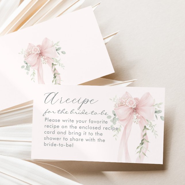 Bow Recipe for the bride Coquette Aesthetic Enclosure Card (Creator Uploaded)