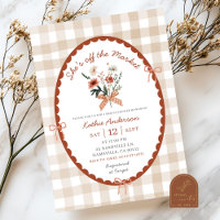 Bow Red Gingham Illustration Farmers Market Bridal