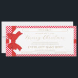 Bow Red Stripe Merry Christmas Gift Voucher Card<br><div class="desc">This Christmas gift voucher design features a bow gift tag design. All of the text is fully editable. For more advanced customisation of this design,  simply select the "Customise It" button above.</div>