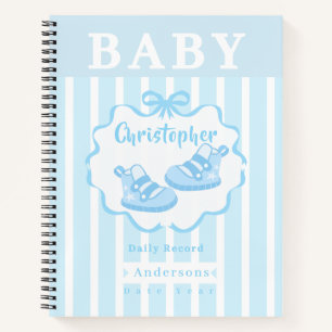 Bow Ribbon Its a Boy Baby Daily Record Notebook