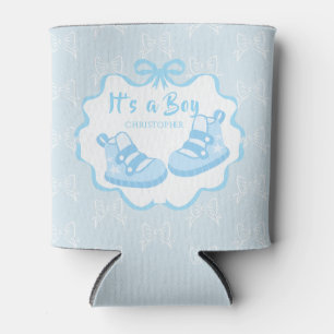 Bow Ribbon Its a Boy Can Cooler