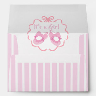 Bow Ribbon Its a Girl Baby  Envelope