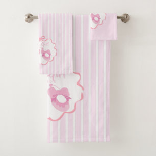 Bow Ribbon Its a Girl Bath Towel Set