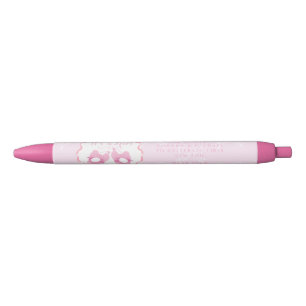 Bow Ribbon Its a Girl Black Ink Pen