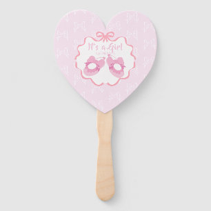 Bow Ribbon Its a Girl Hand Fan