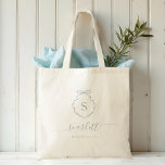 Bow & Ribbon Monogram Crest Wedding Bridal Party Tote Bag<br><div class="desc">Make your wedding party unforgettable with our bow & ribbon monogram crest bridal party gift tote bag! These personalised totes add elegance and charm to your celebration by featuring our hand-drawn bow and ribbon monogram crest. Chic, practical, and designed with a personal flair, they’re perfect for bridesmaids, party favours, wedding...</div>