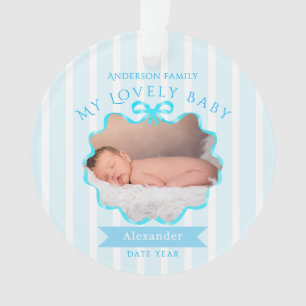 Bow Ribbon New Born Baby Boy Ornament