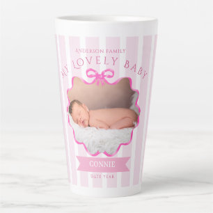 Bow Ribbon New Born Baby Girl Latte Mug