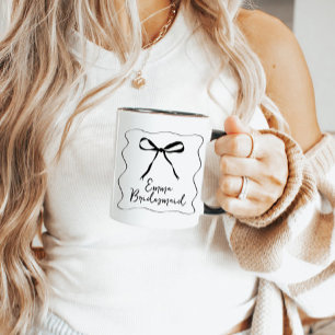 Bow Ribbon Personalised Bridesmaid Mug Gift