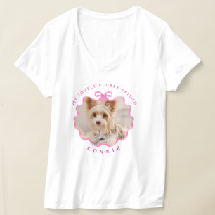 Bow Ribbon Pet Photo Pink T-Shirt