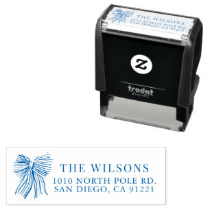 Bow Ribbon Return Address Self-inking Stamp