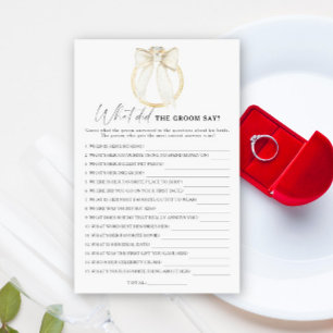 Bow & Ring bridal shower What did the groom say