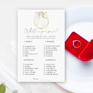 Bow Ring Bridal shower What's in your purse game