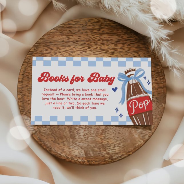 Bow She's Ready to Pop Baby Shower Books for Baby Enclosure Card (Creator Uploaded)