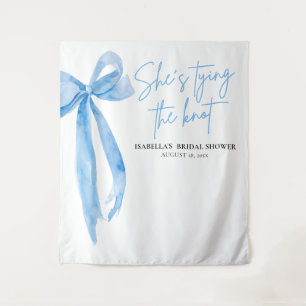 Bow She's Tying the Knot Bridal Shower Backdrops Tapestry