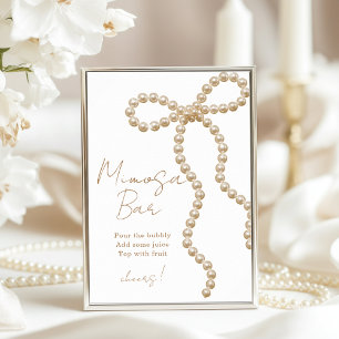 Bow She's Tying the Knot Bridal Shower Mimosa Bar Poster