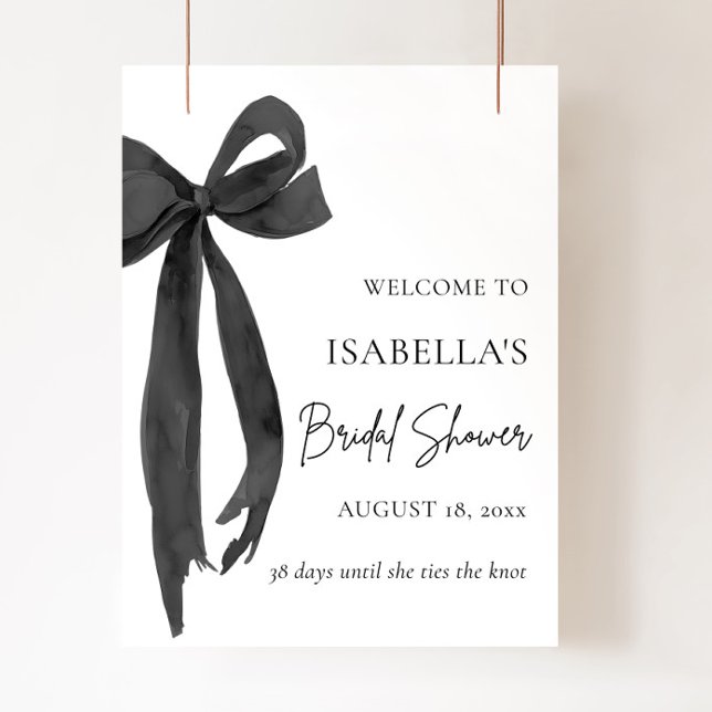 Bow She's Tying the Knot Bridal Shower Welcome Poster (Creator Uploaded)