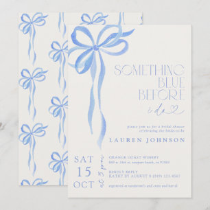 Bow Something Blue Before I Do Bridal Shower Invitation