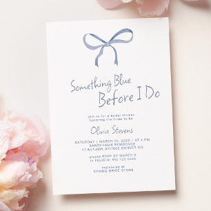 Bow something blue before I do bridal shower Invitation