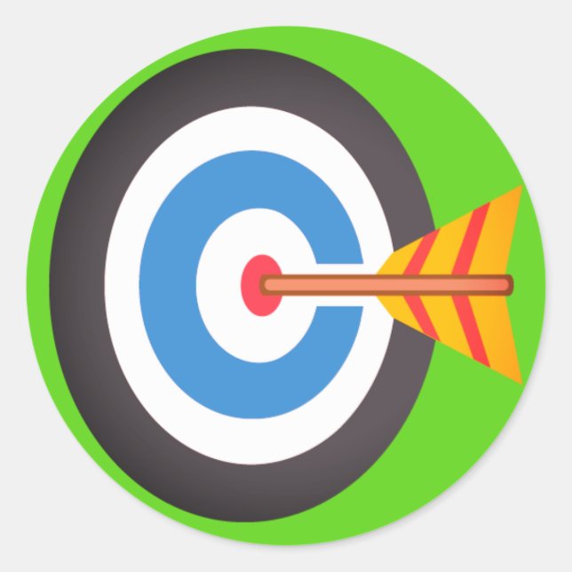 Bow Target Emoji Classic Round Sticker (Front)